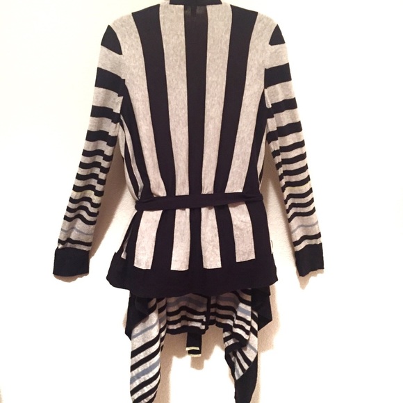 Anthropologie Moth Striped Open Front Cardigan with Tie Cotton M - Picture 8 of 13